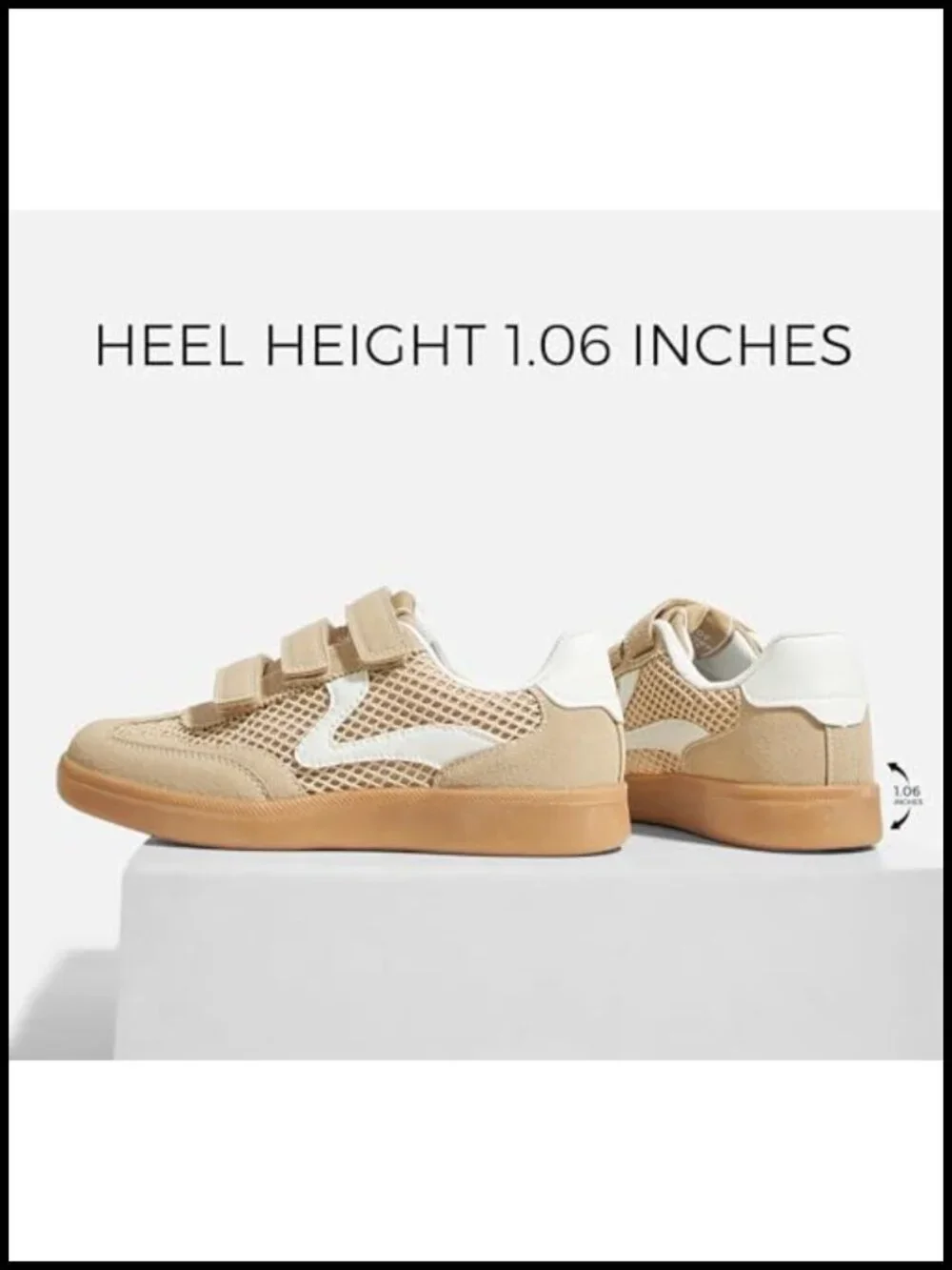Women's Hook and Loop Lace-Up Fashion Sneakers Retro Walking Shoes Multi-Fabric